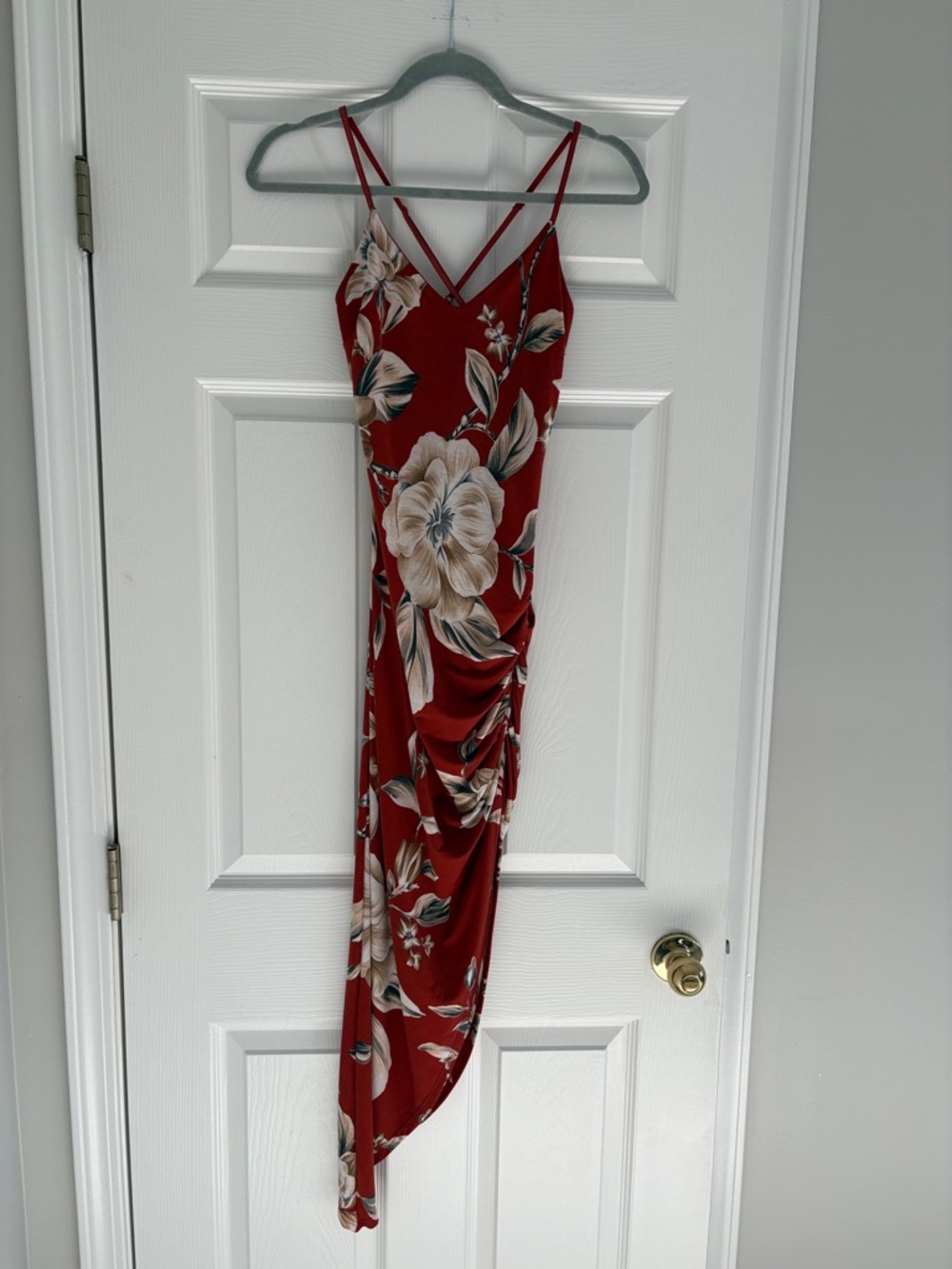 Windsor Red Floral Evening Dress
